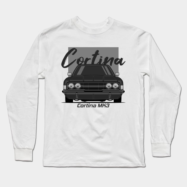 Front Black Cortina MK3 Classic Long Sleeve T-Shirt by GoldenTuners